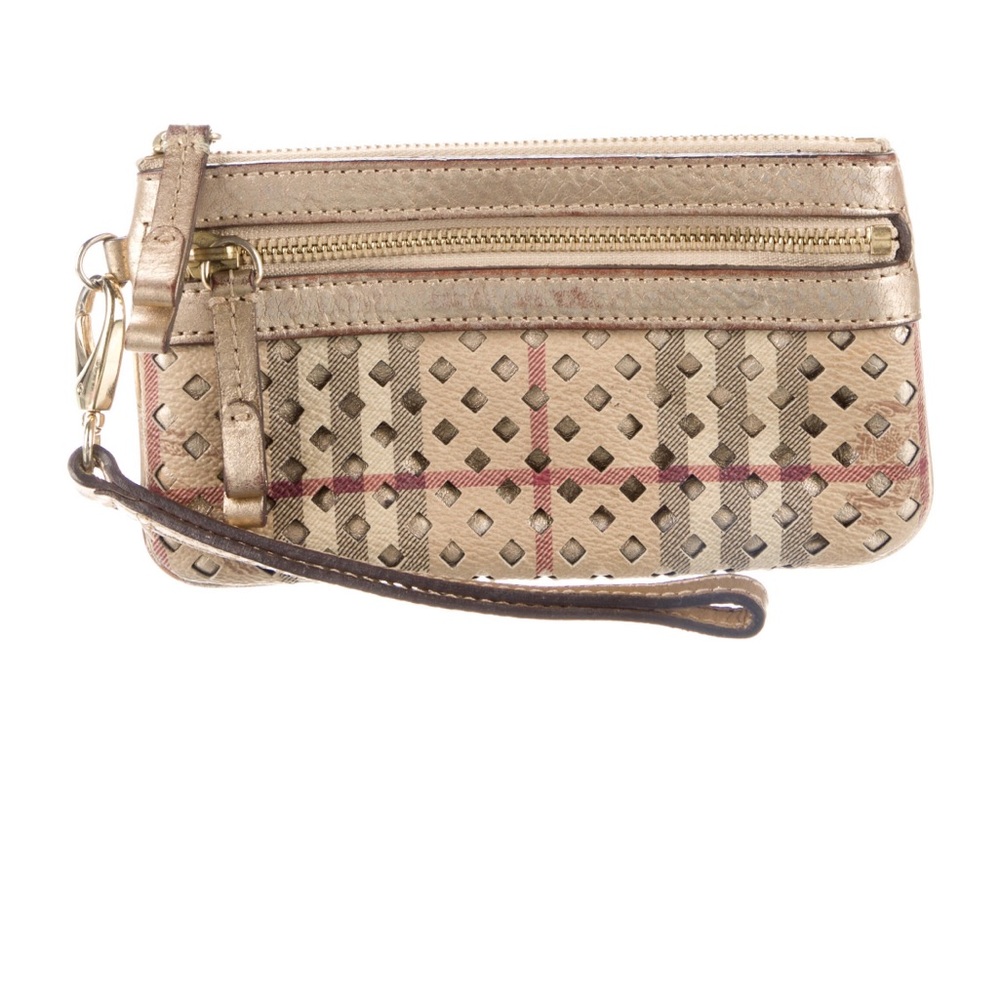 Burberry nova check pattern wristlet